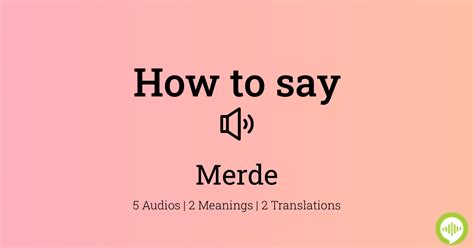 merde deutsch|how to pronounce merde.